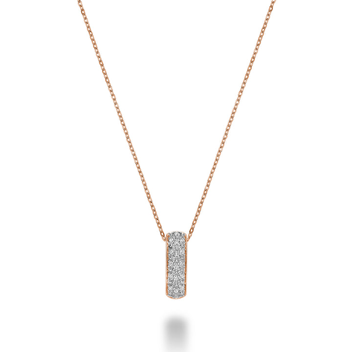 10K Rose Gold Diamond Pave Setting Necklace by ORLY Jewellers