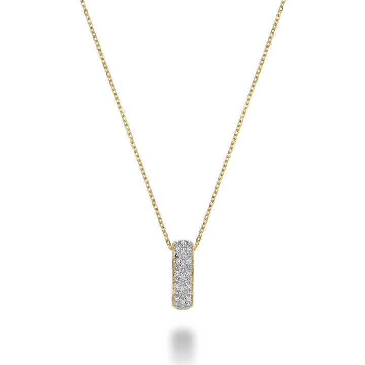10K Yellow Gold Diamond Pave Setting Necklace by ORLY Jewellers