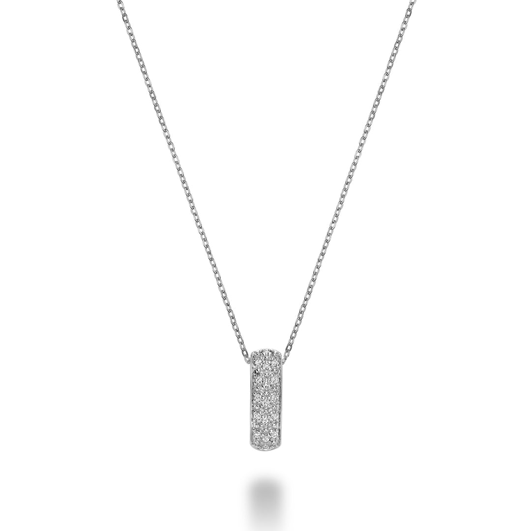 10K White Gold Diamond Pave Setting Necklace by ORLY Jewellers