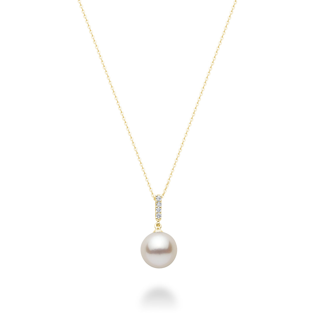 10K Yellow Gold Cultured Freshwater Pearl and Diamond Necklace by ORLY Jewellers