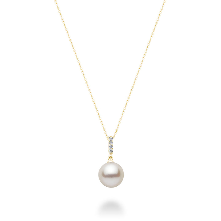 10K Yellow Gold Cultured Freshwater Pearl and Diamond Necklace by ORLY Jewellers