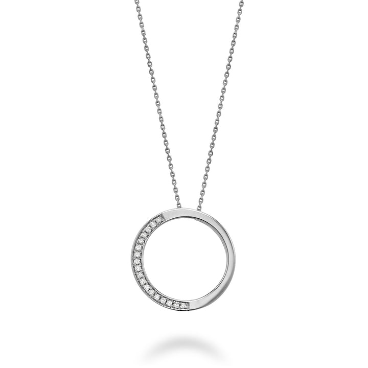 10K White Gold Half Diamond Circle of Life Pendant by ORLY Jewellers