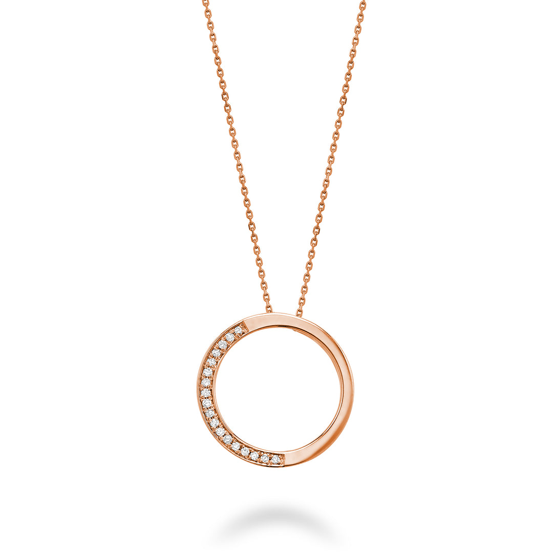 10K Rose Gold Half Diamond Circle of Life Pendant by ORLY Jewellers