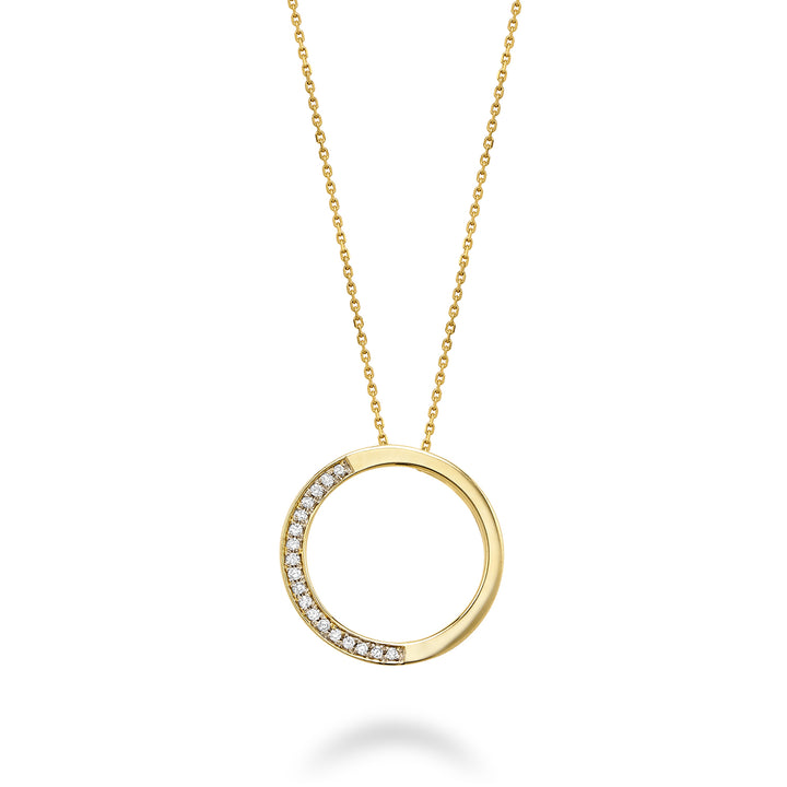 10K Yellow Gold Half Diamond Circle of Life Pendant by ORLY Jewellers