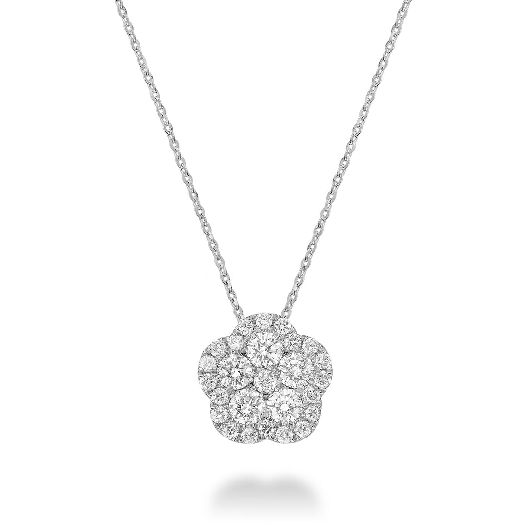 10K White Gold Flower Diamond Pendant by ORLY Jewellers