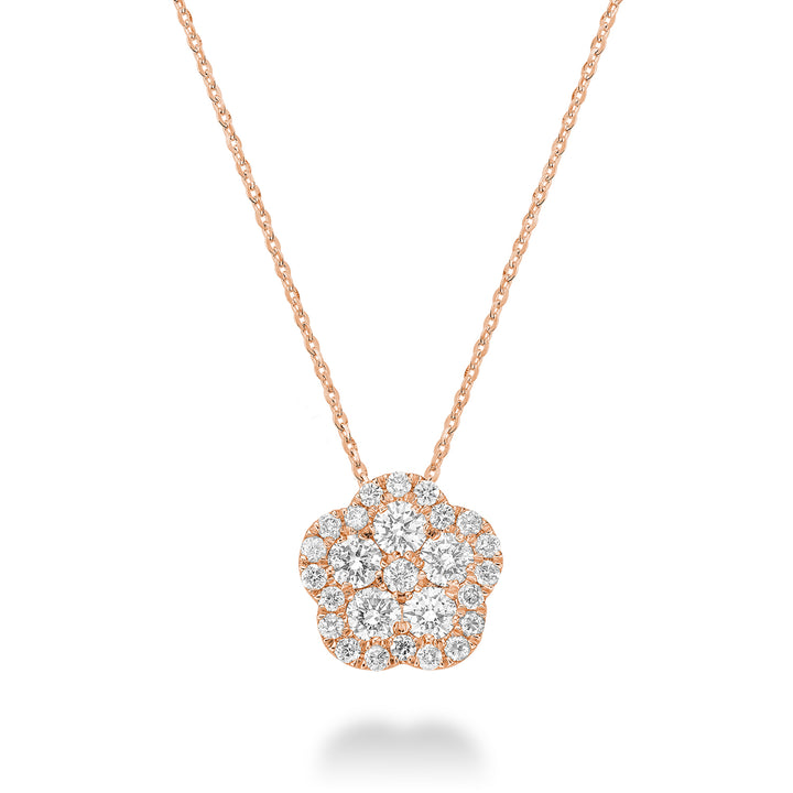 10K Rose Gold Flower Diamond Pendant by ORLY Jewellers