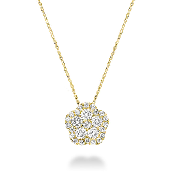 10K Yellow Gold Flower Diamond Pendant by ORLY Jewellers