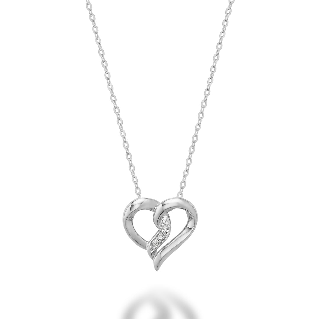 10K White Gold Diamond Heart Pendant by ORLY Jewellers