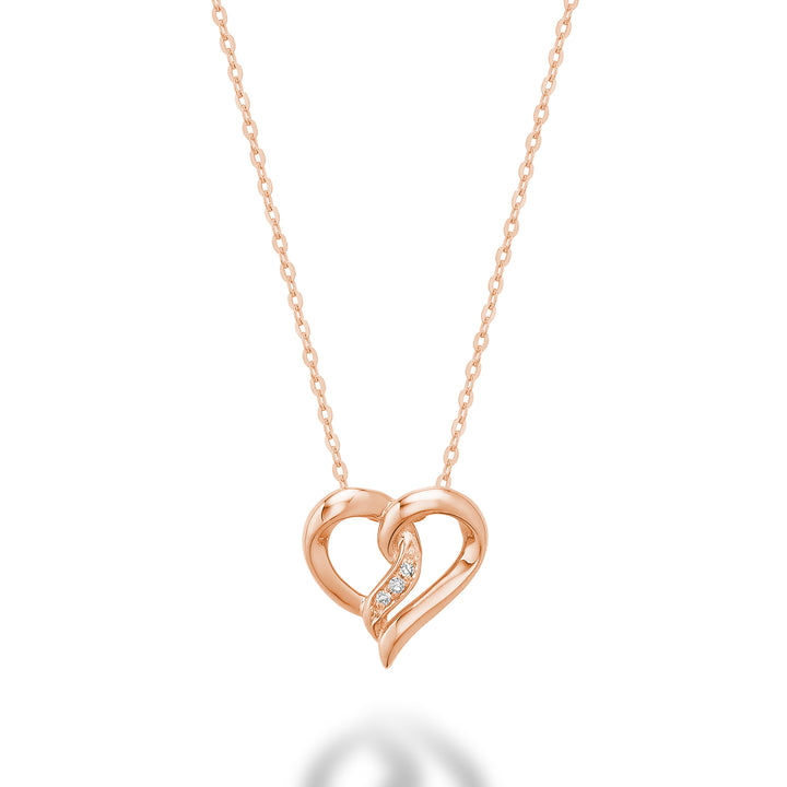 10K Rose Gold Diamond Heart Pendant by ORLY Jewellers