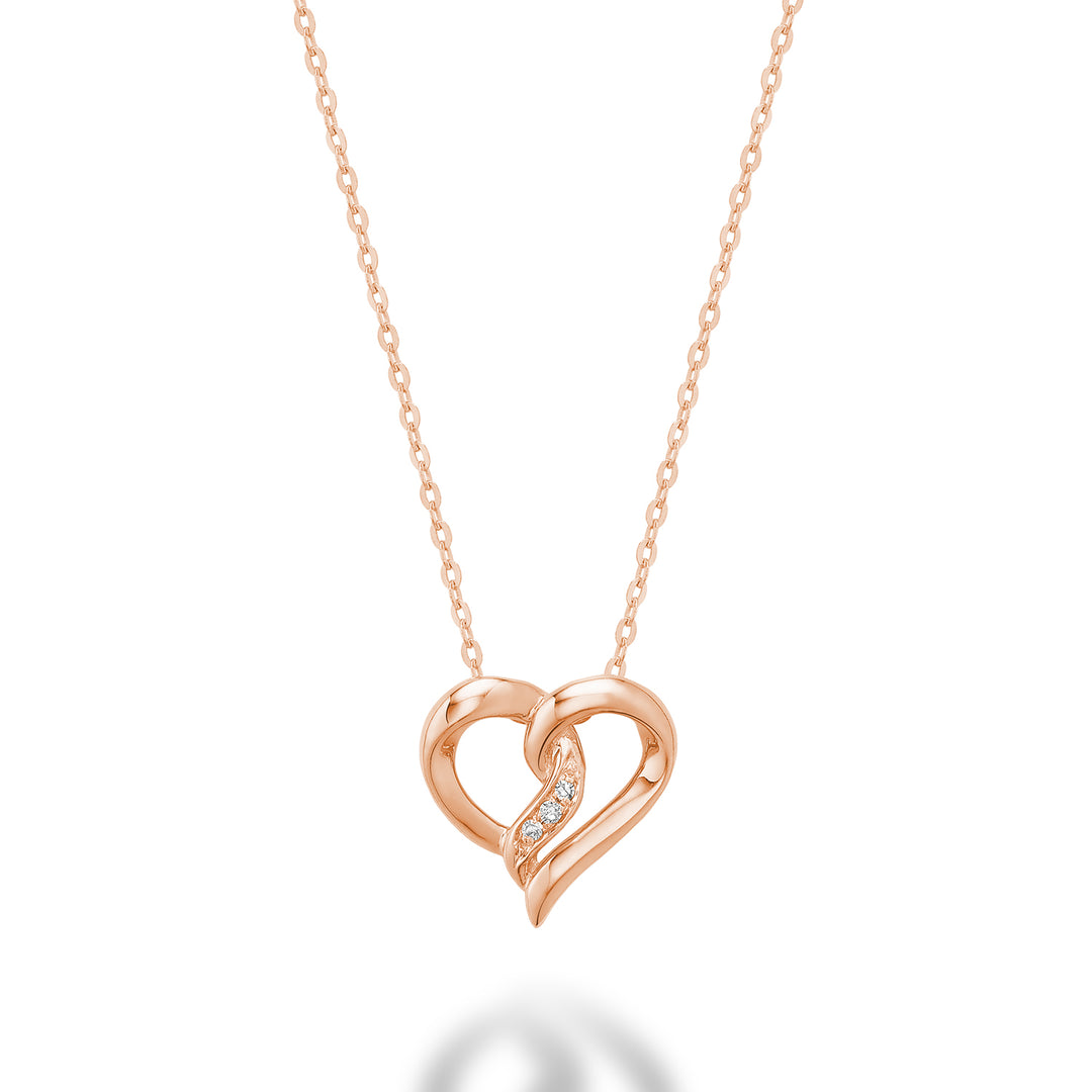 10K Rose Gold Diamond Heart Pendant by ORLY Jewellers