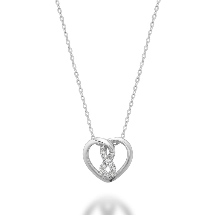 10K White Gold Infiniti Heart Diamond Necklace by ORLY Jewellers
