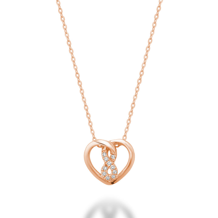 10K Rose Gold Infiniti Heart Diamond Necklace by ORLY Jewellers
