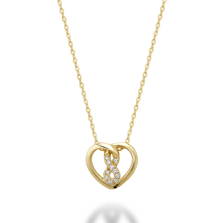 10K Yellow Gold Infiniti Heart Diamond Necklace by ORLY Jewellers