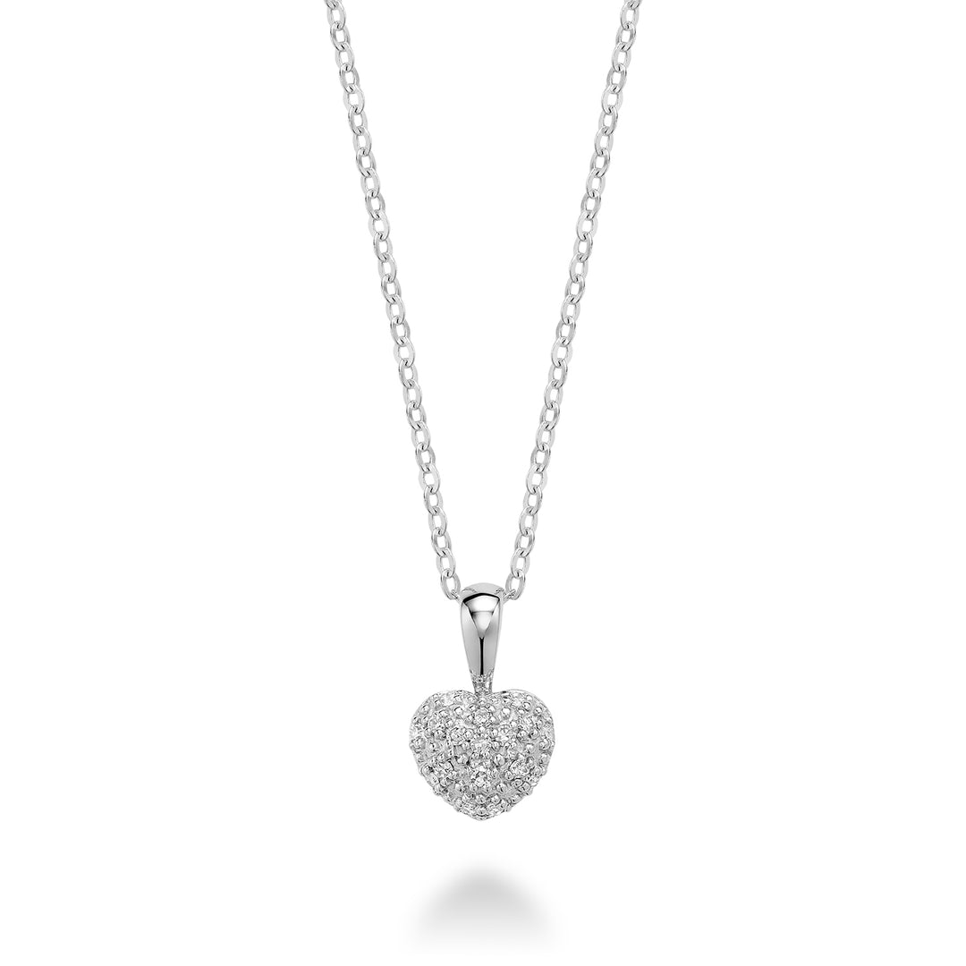 10K White Gold Heart Diamond Pendant by ORLY Jewellers