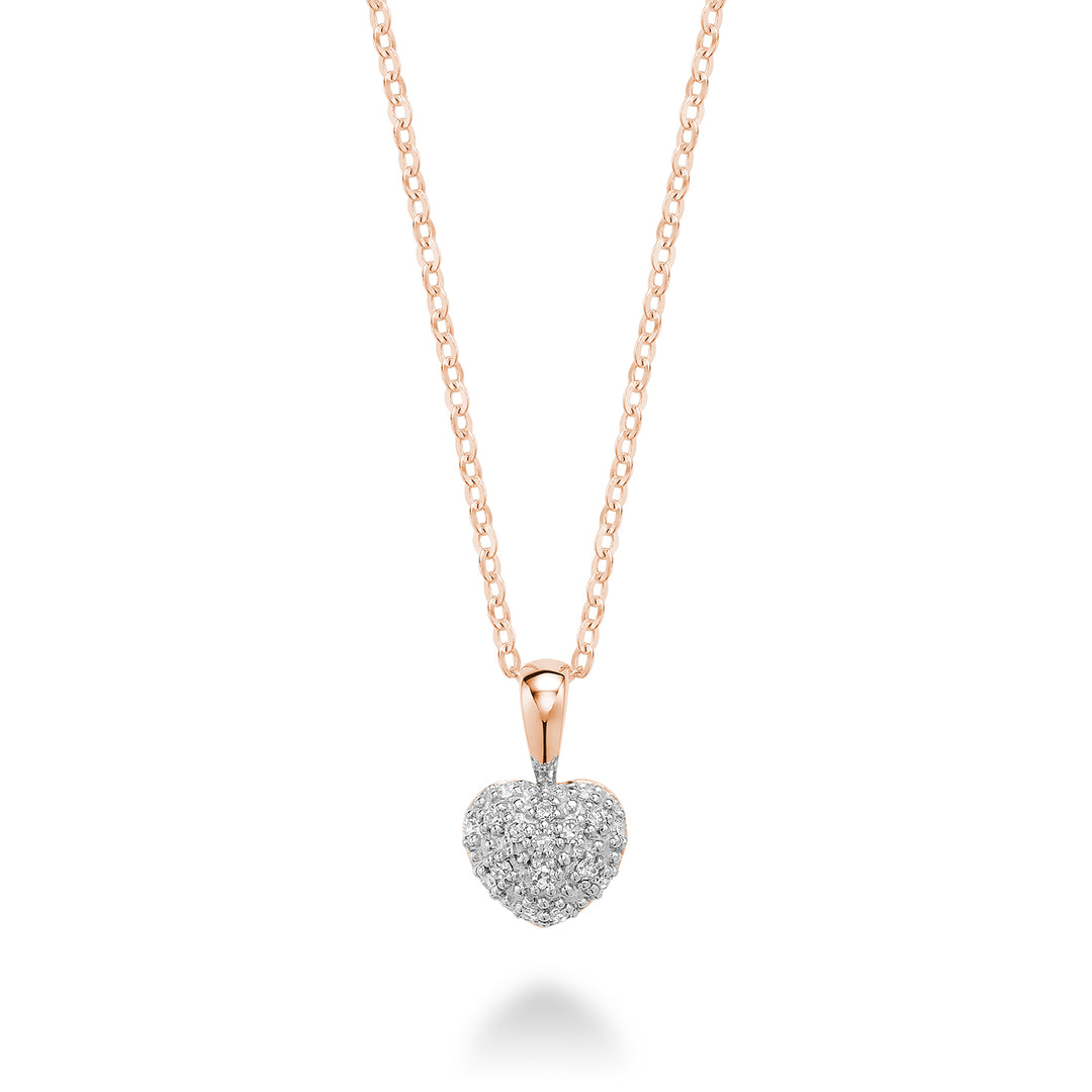 10K Rose Gold Heart Diamond Pendant by ORLY Jewellers