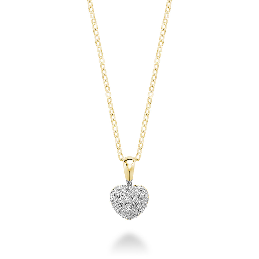10K Yellow Gold Heart Diamond Pendant by ORLY Jewellers