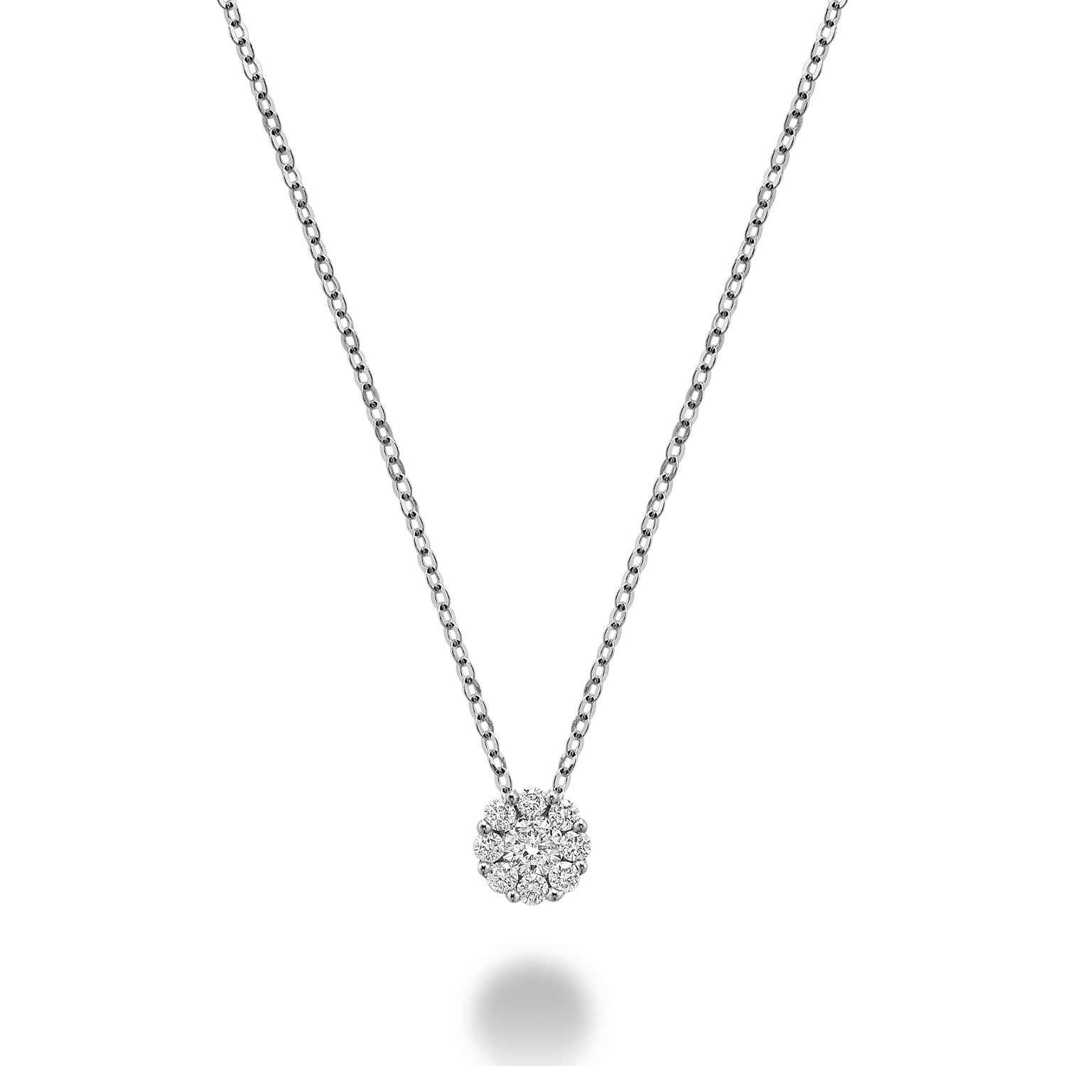 14K Diamond Cluster Flower Necklace by ORLY Jewellers