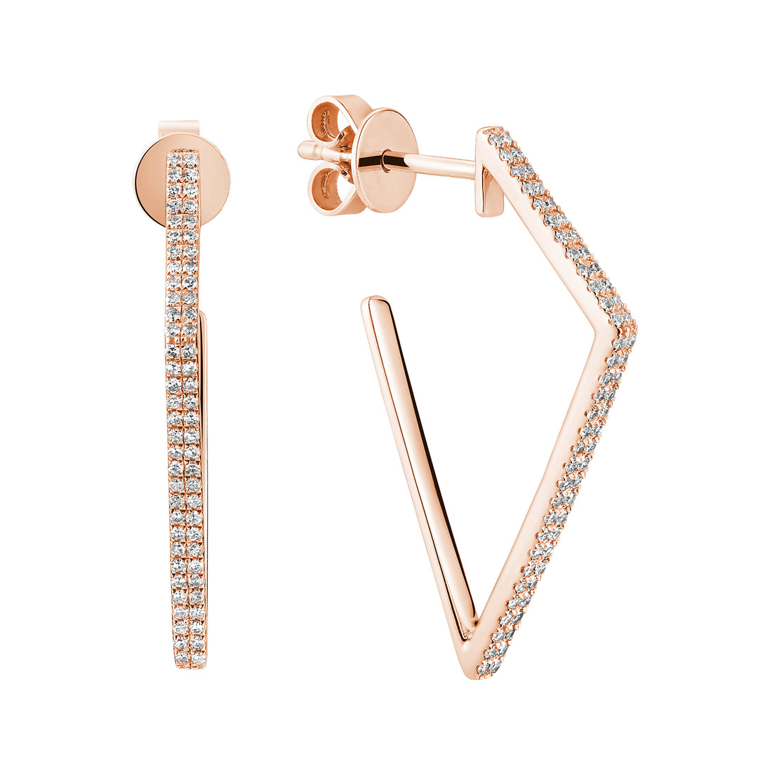 14K Rose Gold Fashion Diamond Earrings by ORLY Jewellers
