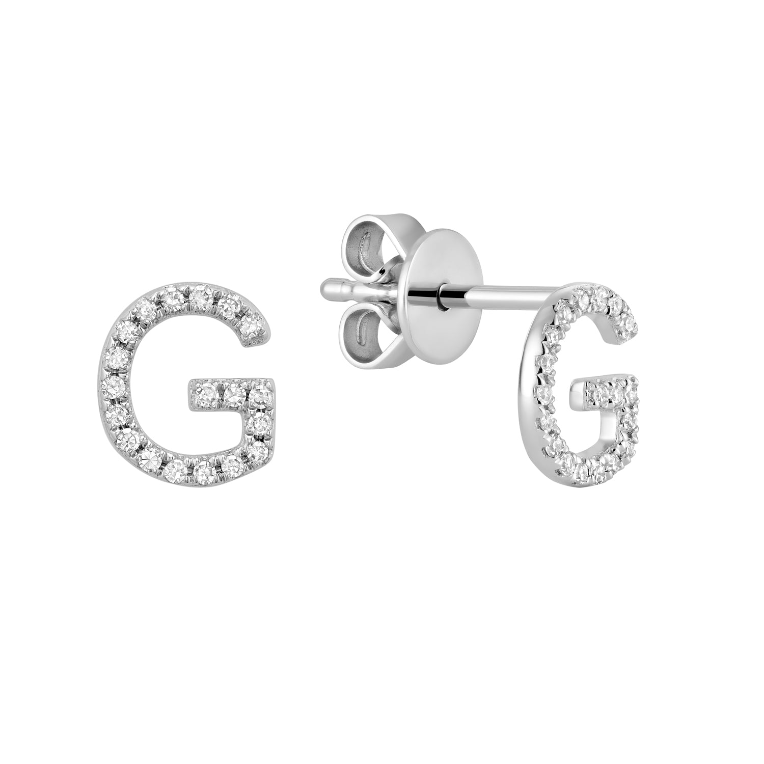 Diamond hot sale initial earrings