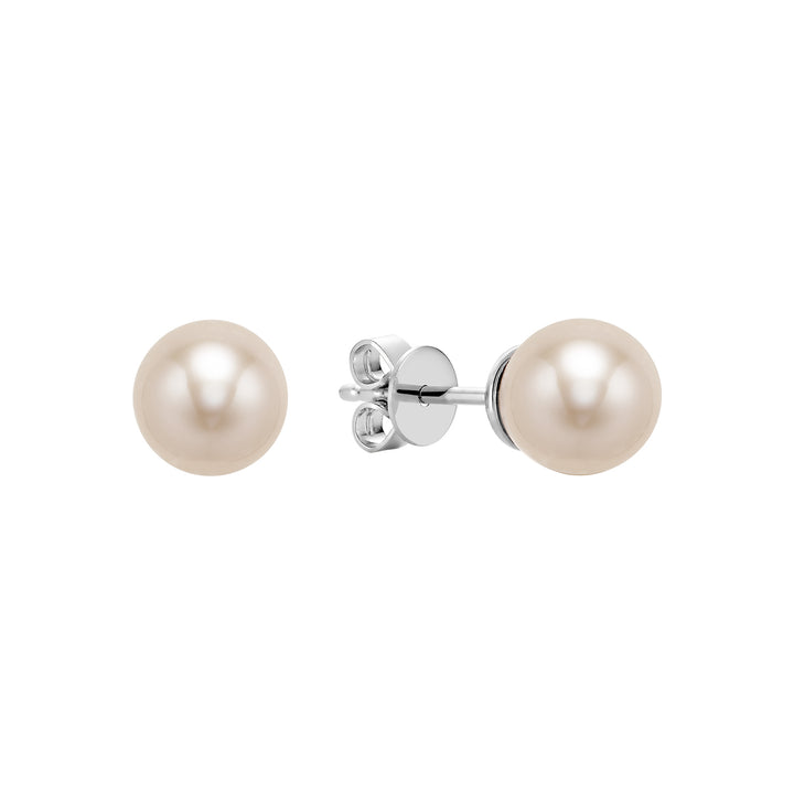 10K White Gold Freshwater Pearl Stud Earrings
