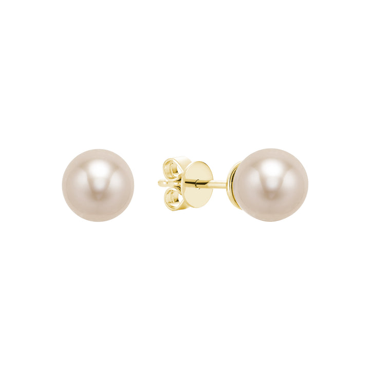 10K Yellow Gold Freshwater Pearl Stud Earrings