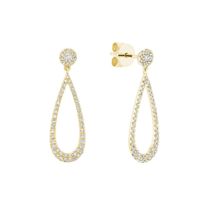 14K Yellow Gold Dangling Drop Diamond Earrings by ORLY Jewellers