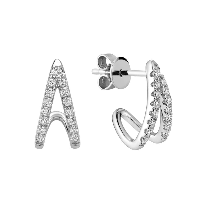 14K White Gold Fashion Diamond Hug Earrings by ORLY Jewellers
