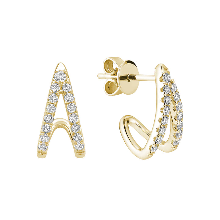 14K Yellow Gold Fashion Diamond Hug Earrings by ORLY Jewellers