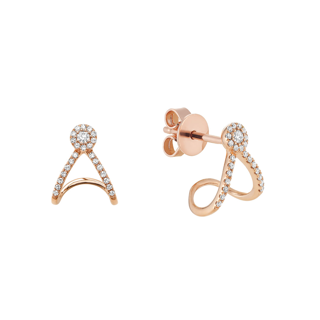 14K Rose Gold Ear Wrap Stud Earrings by ORLY Jewellers