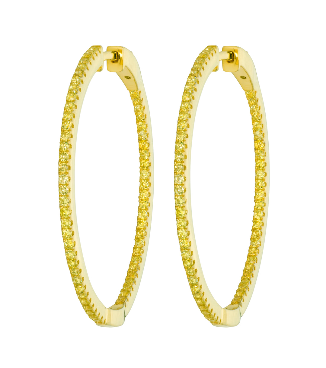 Miss Mimi Large Inside Out Yellow Sapphire Hoops