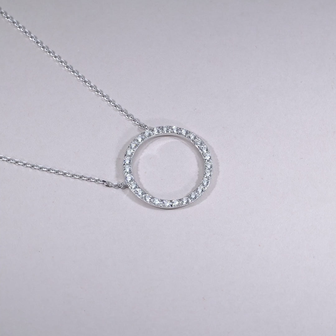 14K White gold Diamond circle of life necklace by ORLY Jewellers