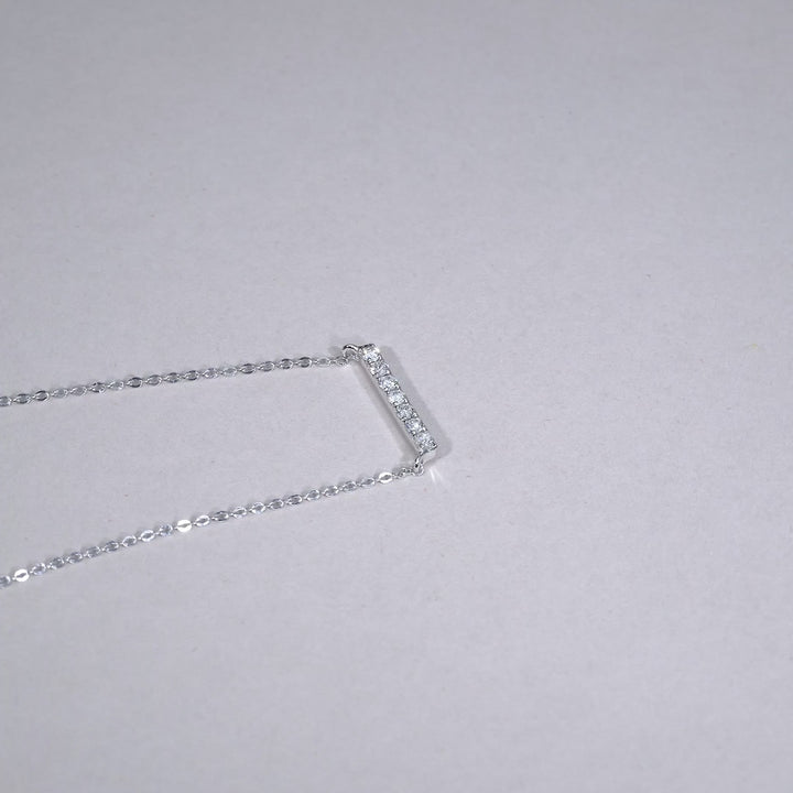 10K White Gold Diamond Bar Necklace by ORLY Jewellers