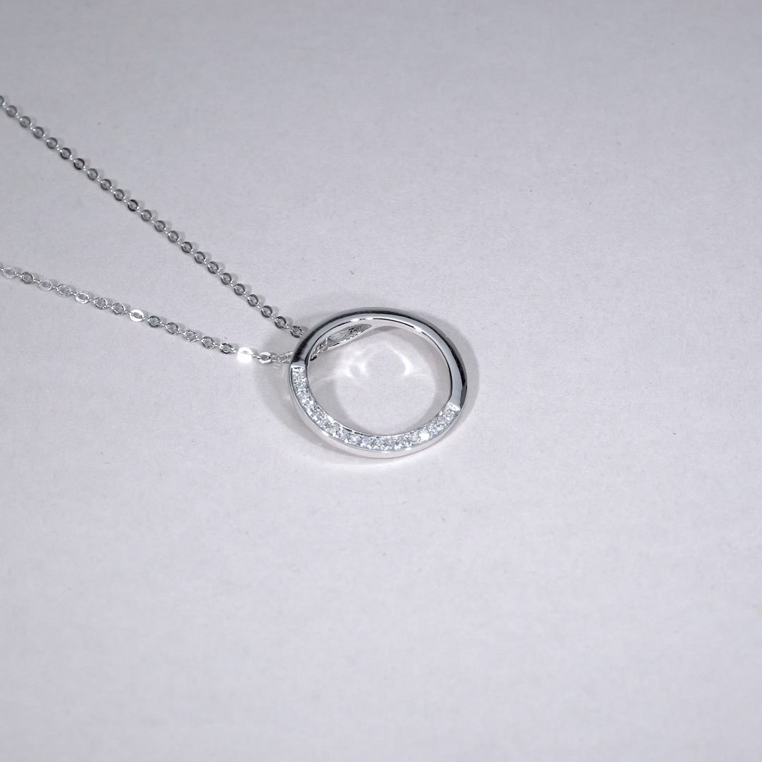 10K White Gold Half Diamond Circle of Life Pendant by ORLY Jewellers