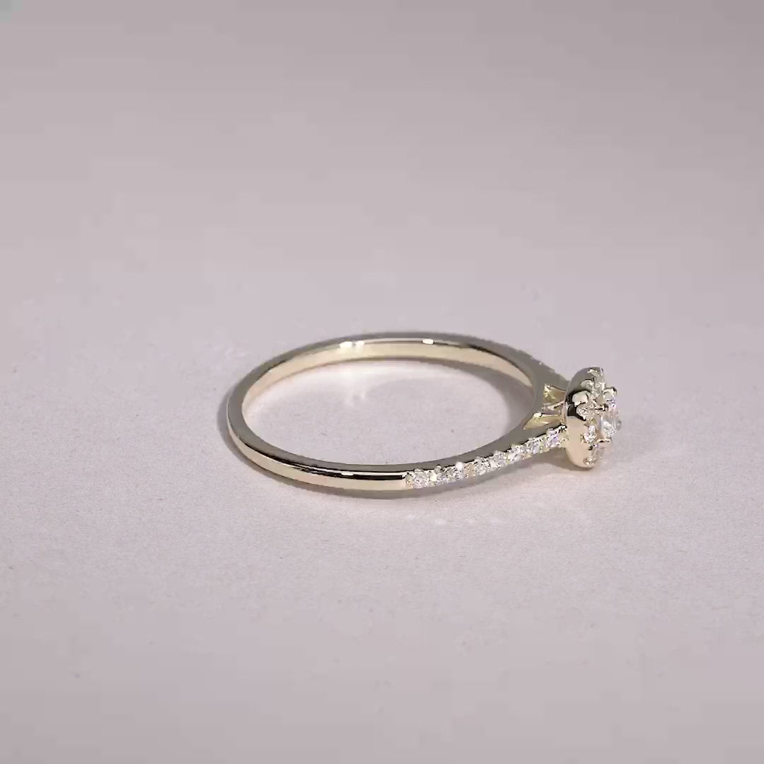 CUSHION SHAPE DIAMOND HALO ENGAGEMENT RING