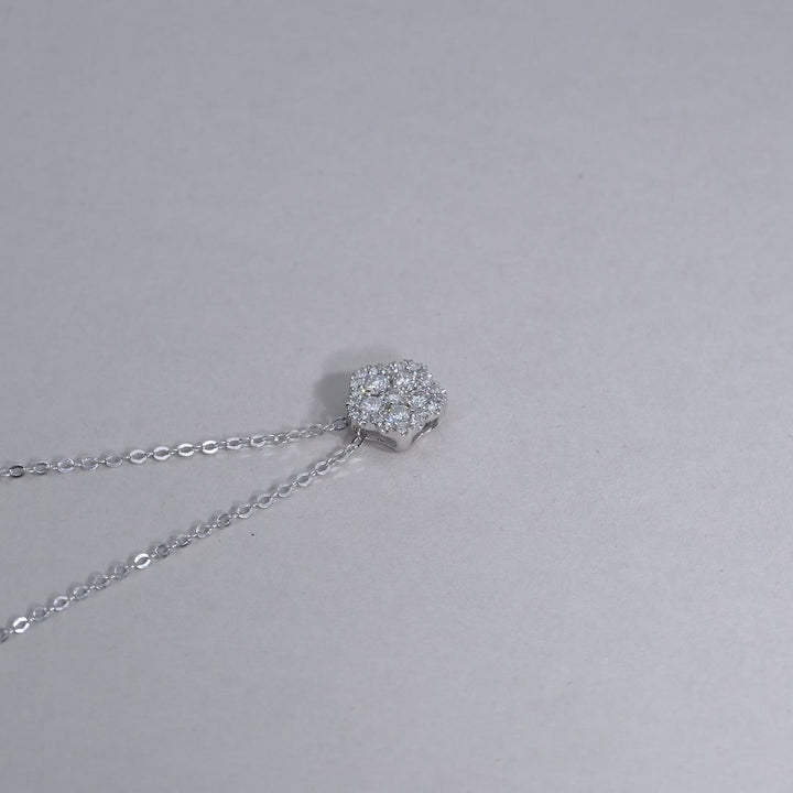 10K White Gold Flower Diamond Pendant by ORLY Jewellers