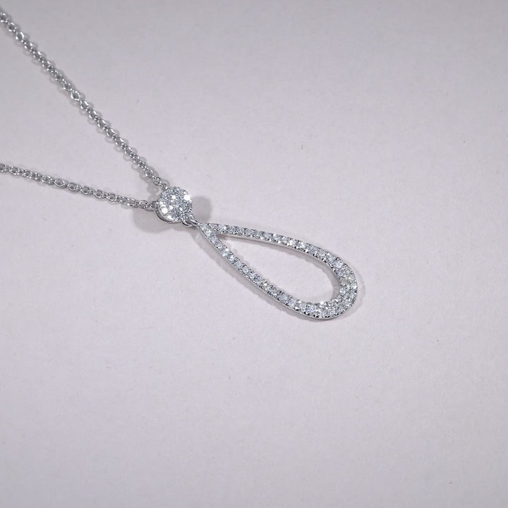 14K White Gold Drop Diamond Necklace by ORLY Jewellers